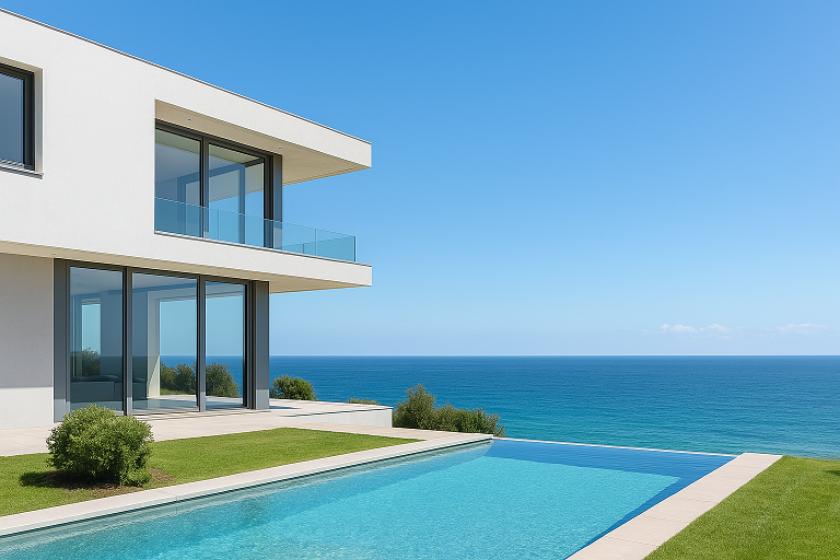 Casa moderna en terreno frente al mar en Baja California, ideal para construcción de alta plusvalía