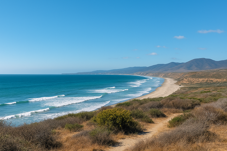Vista de terreno frente al mar en Baja California, ideal para invertir